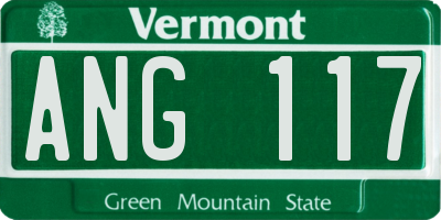 VT license plate ANG117