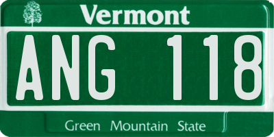 VT license plate ANG118