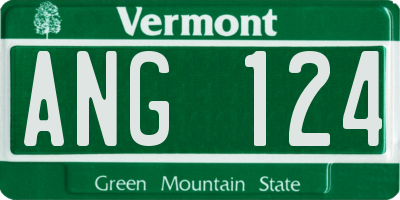 VT license plate ANG124