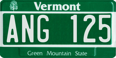 VT license plate ANG125
