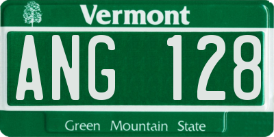 VT license plate ANG128