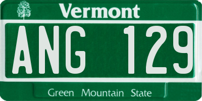 VT license plate ANG129