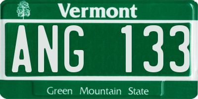 VT license plate ANG133