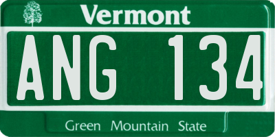 VT license plate ANG134