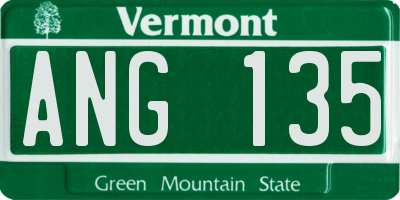 VT license plate ANG135