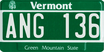 VT license plate ANG136