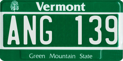 VT license plate ANG139