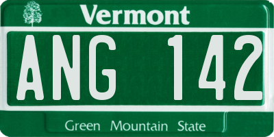 VT license plate ANG142