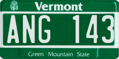 VT license plate ANG143
