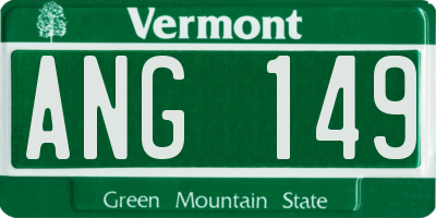 VT license plate ANG149