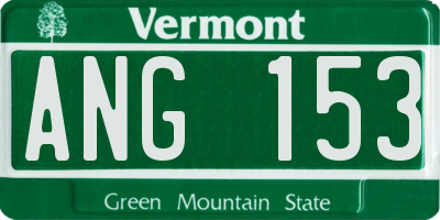 VT license plate ANG153