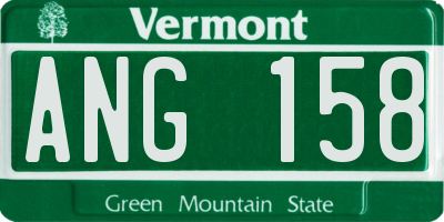 VT license plate ANG158