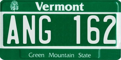 VT license plate ANG162