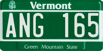 VT license plate ANG165