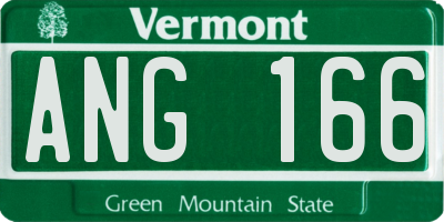 VT license plate ANG166