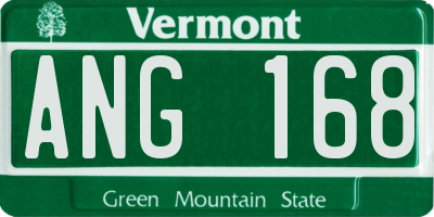 VT license plate ANG168