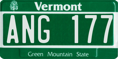 VT license plate ANG177