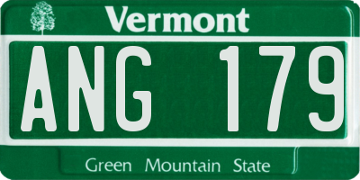 VT license plate ANG179