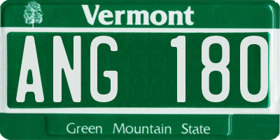 VT license plate ANG180
