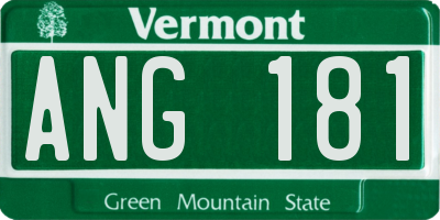VT license plate ANG181