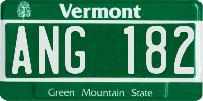 VT license plate ANG182