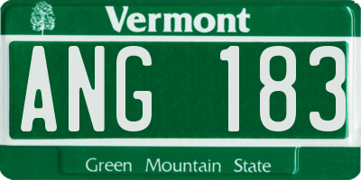 VT license plate ANG183