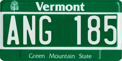 VT license plate ANG185