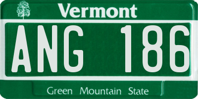 VT license plate ANG186