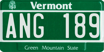 VT license plate ANG189