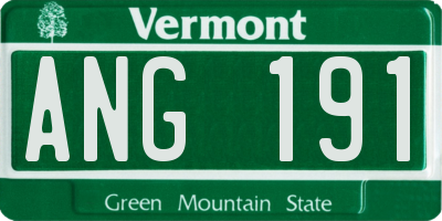 VT license plate ANG191