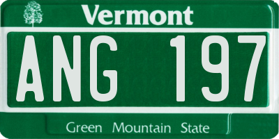 VT license plate ANG197