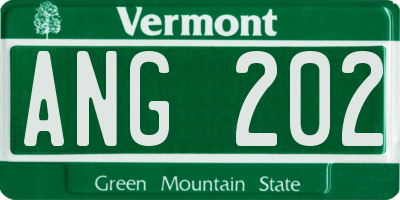 VT license plate ANG202