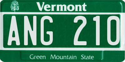 VT license plate ANG210