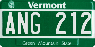 VT license plate ANG212