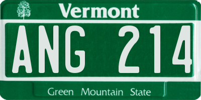VT license plate ANG214