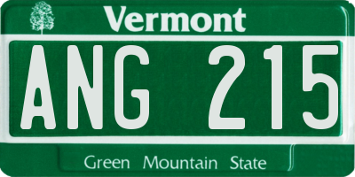 VT license plate ANG215