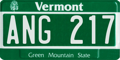 VT license plate ANG217