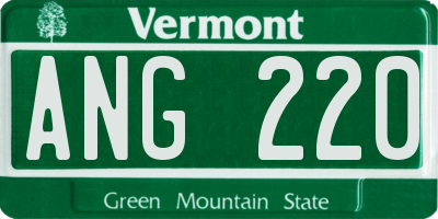 VT license plate ANG220
