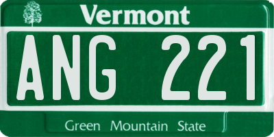 VT license plate ANG221