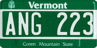 VT license plate ANG223