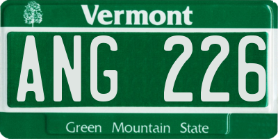 VT license plate ANG226
