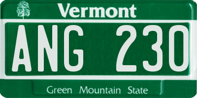 VT license plate ANG230