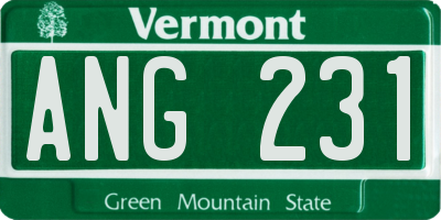 VT license plate ANG231