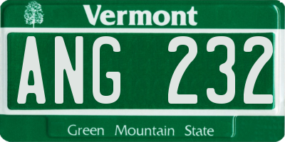 VT license plate ANG232