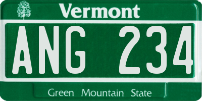 VT license plate ANG234