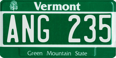 VT license plate ANG235