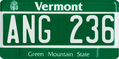 VT license plate ANG236