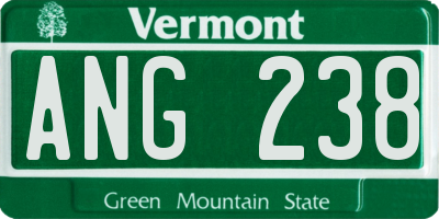 VT license plate ANG238
