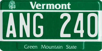 VT license plate ANG240