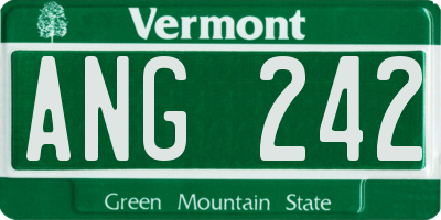 VT license plate ANG242